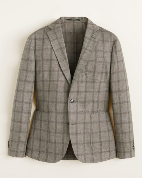 Pinstripe slim-fit suit blazer