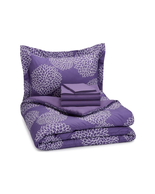 5-Piece Bed-In-A-Bag - Twin/Twin Extra Long, Purple Floral