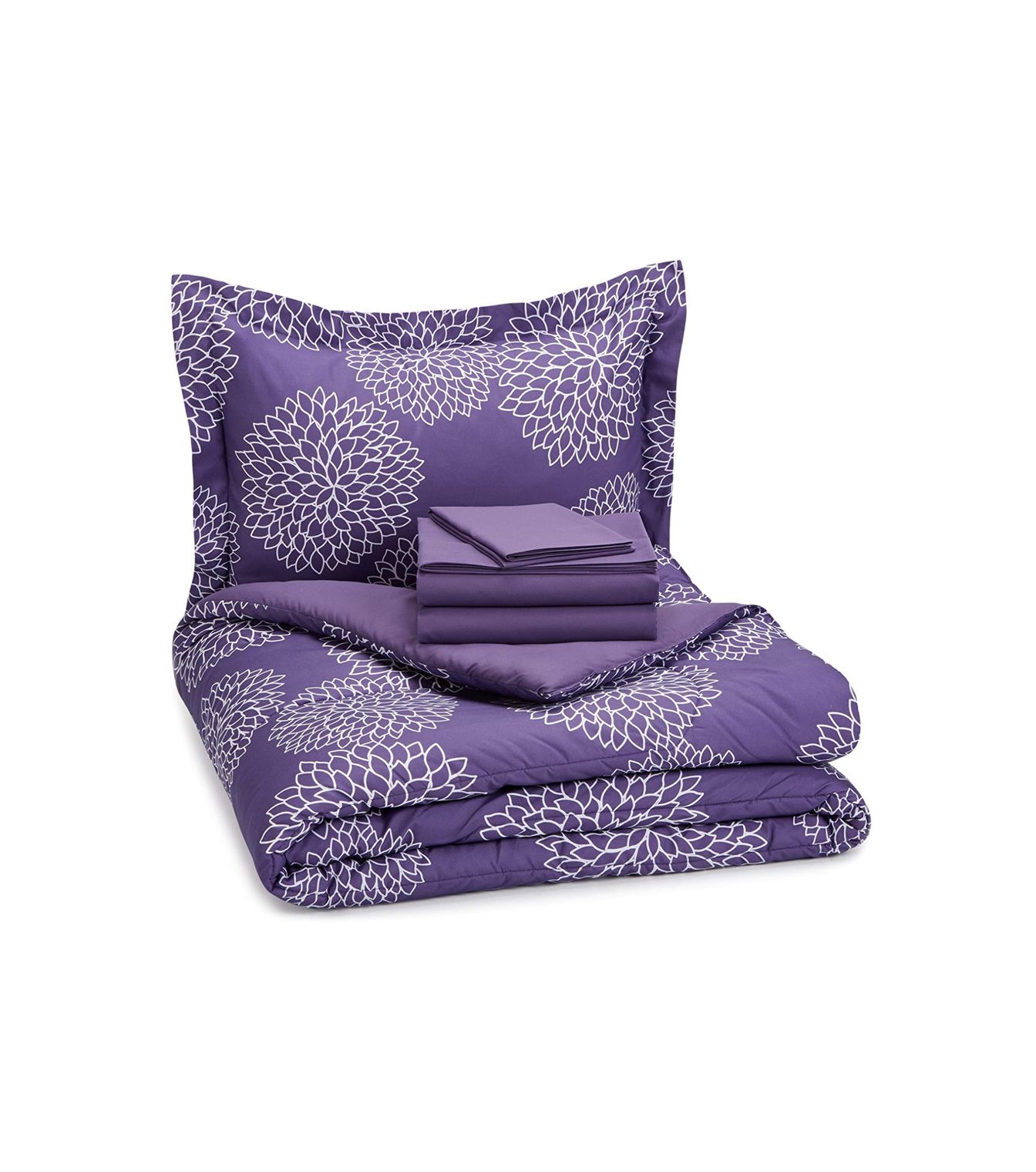 5-Piece Bed-In-A-Bag - Twin/Twin Extra Long, Purple Floral