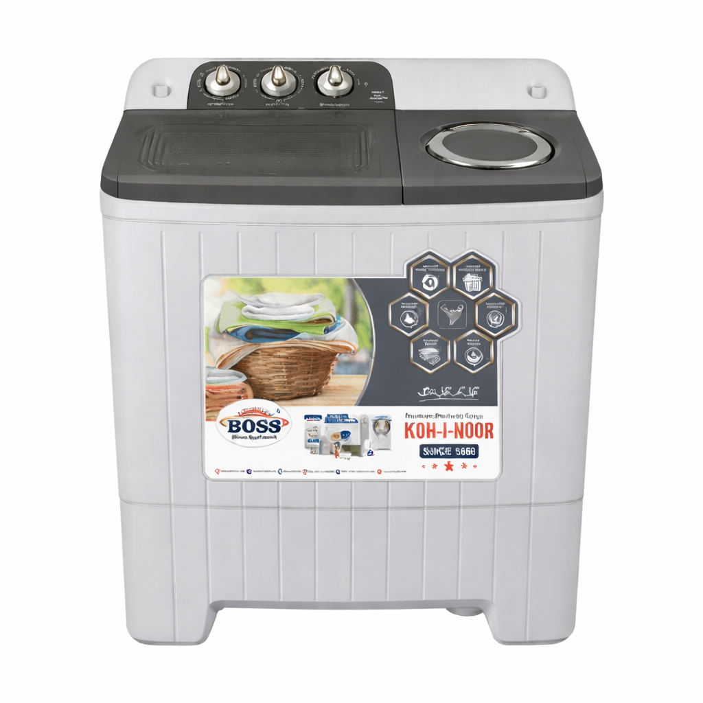 K.E 6550-BS-S-Green and Gray (Steel Spiner) Platinum Series Twin Tub Washing Machine - Image 2