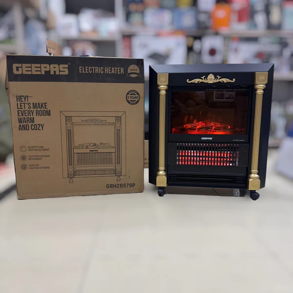 Geepas Quartz Tube 3DFlame Effect Electric Heater 28579