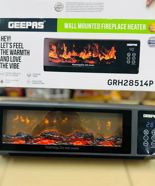 Geepas 3D flame touch display blower wall heater GRH28514P