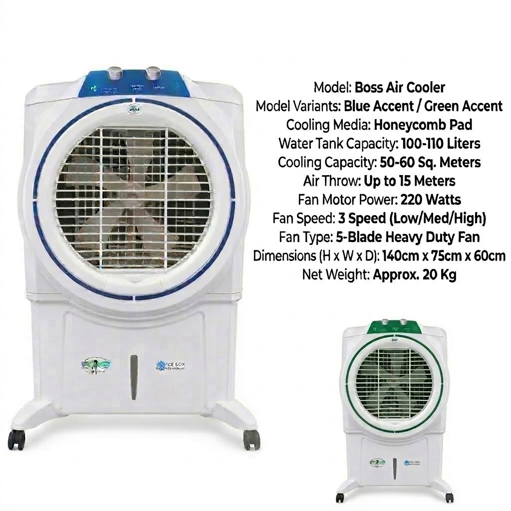 ECM 8000 IB Green and Blue Air Cooler - Image 2
