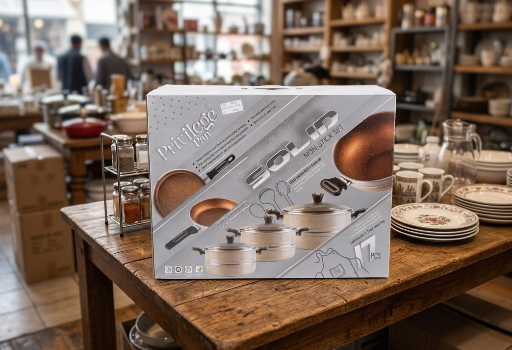 Privilege pan set solid non-stick 17pcs