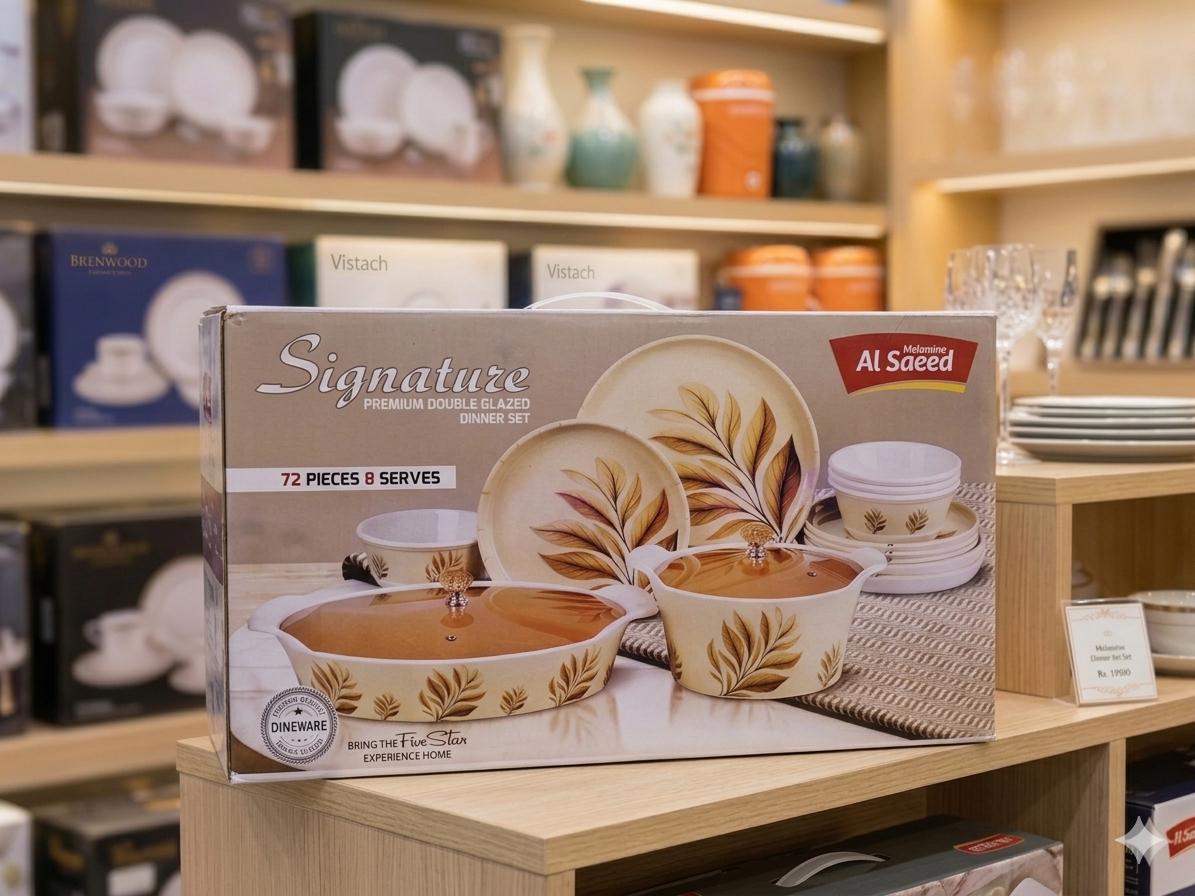 Signature primum double glazed dinner set 72pcs & 8 servers